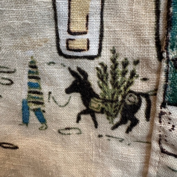 Chico's Art To Wear 100% Linen Pueblo South American Landscape Blouse Size Large - Picture 14 of 14